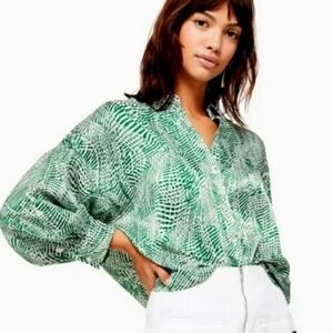 Topshop Zebra Print Ballon Sleeves  Shirt